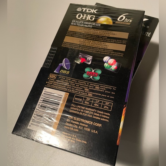 TDK Q-HG Quality High Grade T-120 Blank VHS Tapes - Lot of 4 - Sealed - Picture 4 of 4